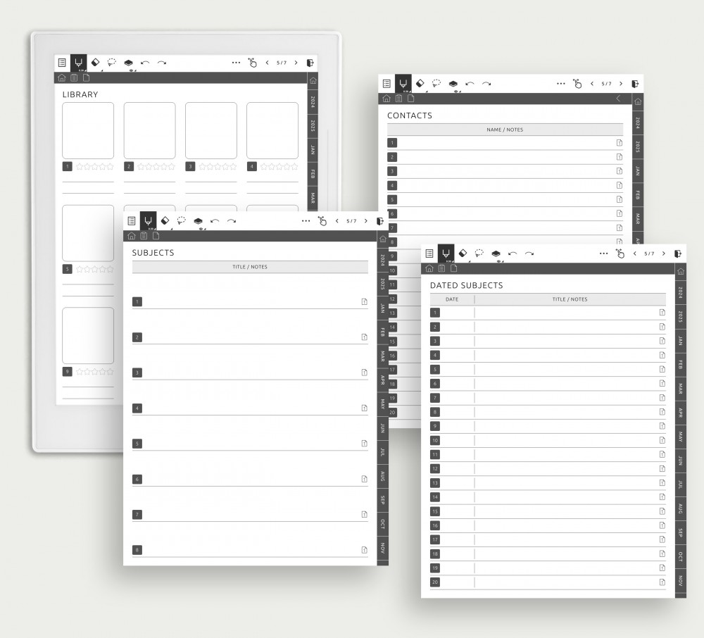 Personalize Your Journal's Framework and Usability for Supernote Planner Personalize Your Journal's Framework and Usability Template for Supernote
