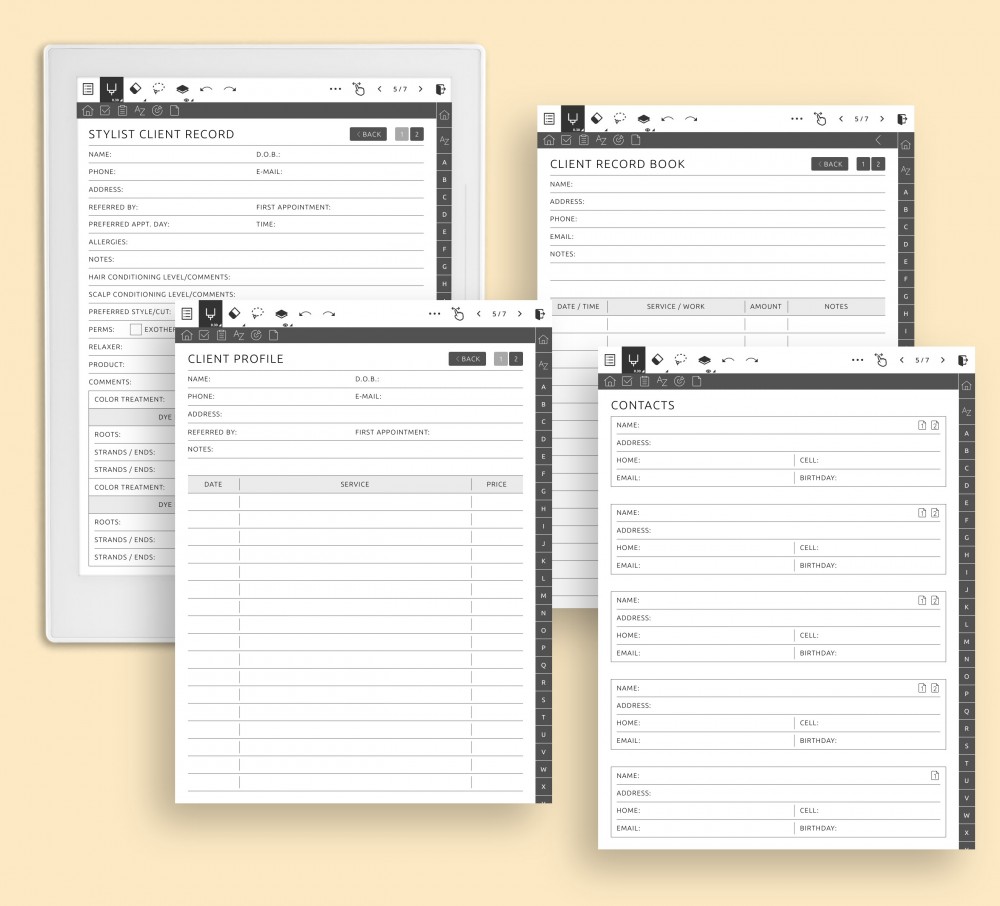 Streamlined Client & Contact Management Made Simple for Supernote Planner Streamlined Client & Contact Management Made Simple Template for Supernote