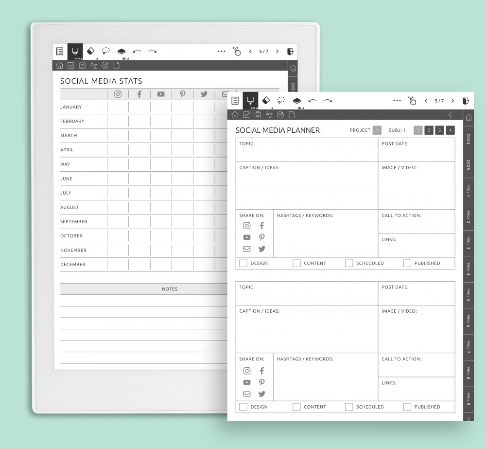 Streamline Your Social Media Management Effortlessly for Supernote Planner Streamline Your Social Media Management Effortlessly Template for Supernote