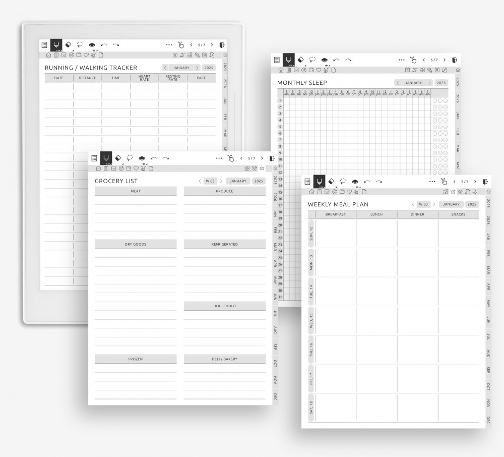 Care for Your Body, Day by Day for Supernote Planner Care for Your Body, Day by Day Template for Supernote