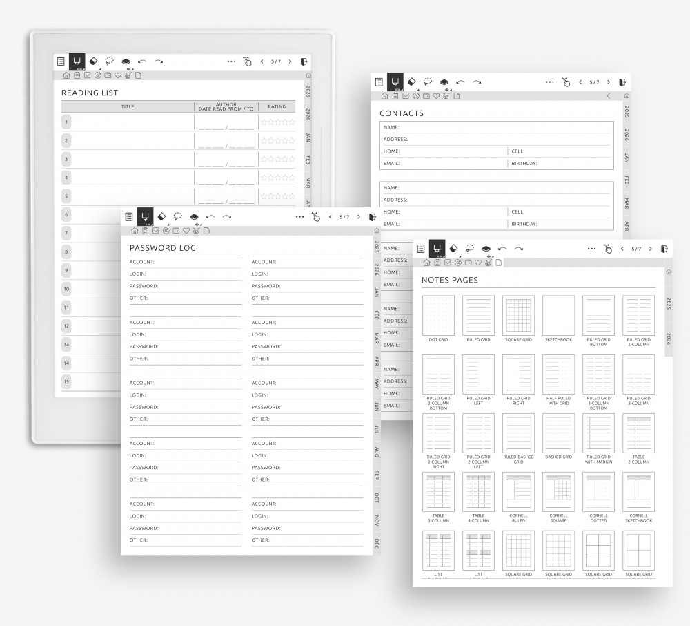 Keep Everything in One Place for Supernote Planner Keep Everything in One Place Template for Supernote
