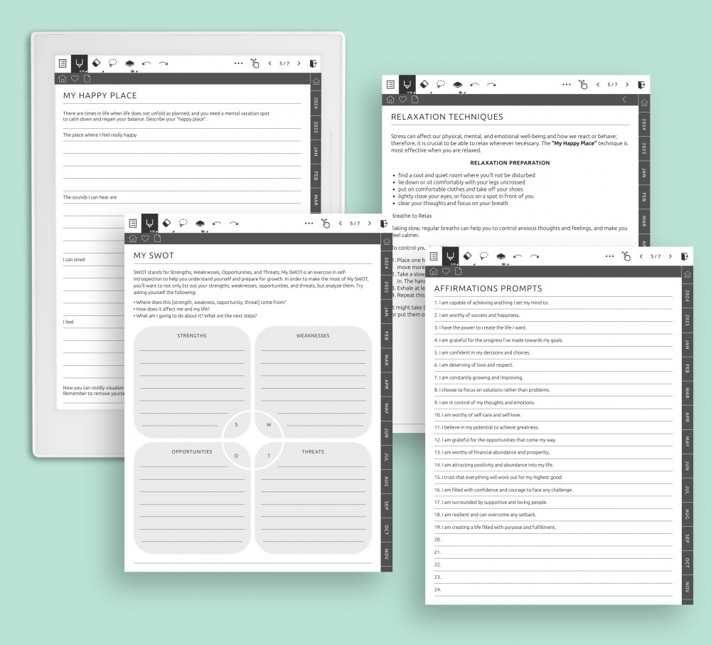 Wellness Section Features 10+ Templates for Supernote Planner Wellness Section Features 10+ Templates Template for Supernote