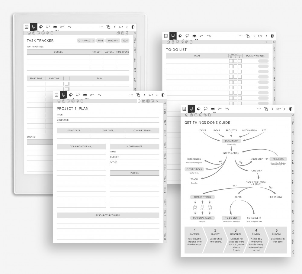 Productivity Tools for Entrepreneurs for Supernote Planner Productivity Tools for Entrepreneurs Template for Supernote