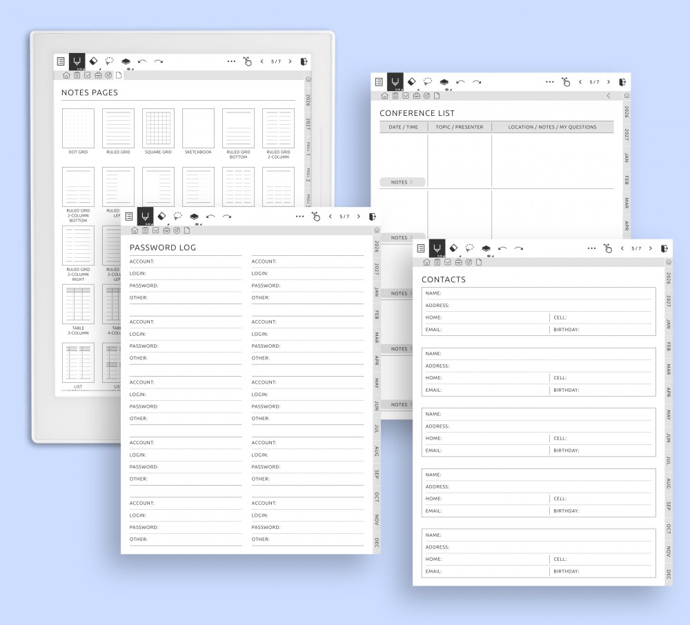 Extra Templates for Every Need for Supernote Planner Extra Templates for Every Need Template for Supernote