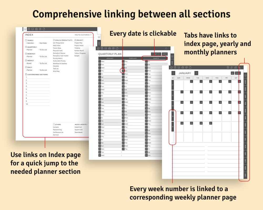 Experience Effortless Navigation for Supernote Planner Experience Effortless Navigation Template for Supernote