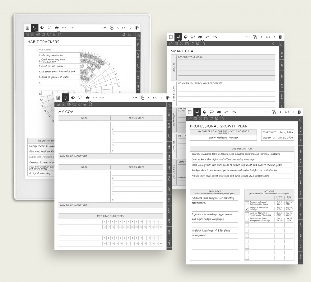 Maintain Motivation and Achieve Success for Supernote Planner Maintain Motivation and Achieve Success Template for Supernote