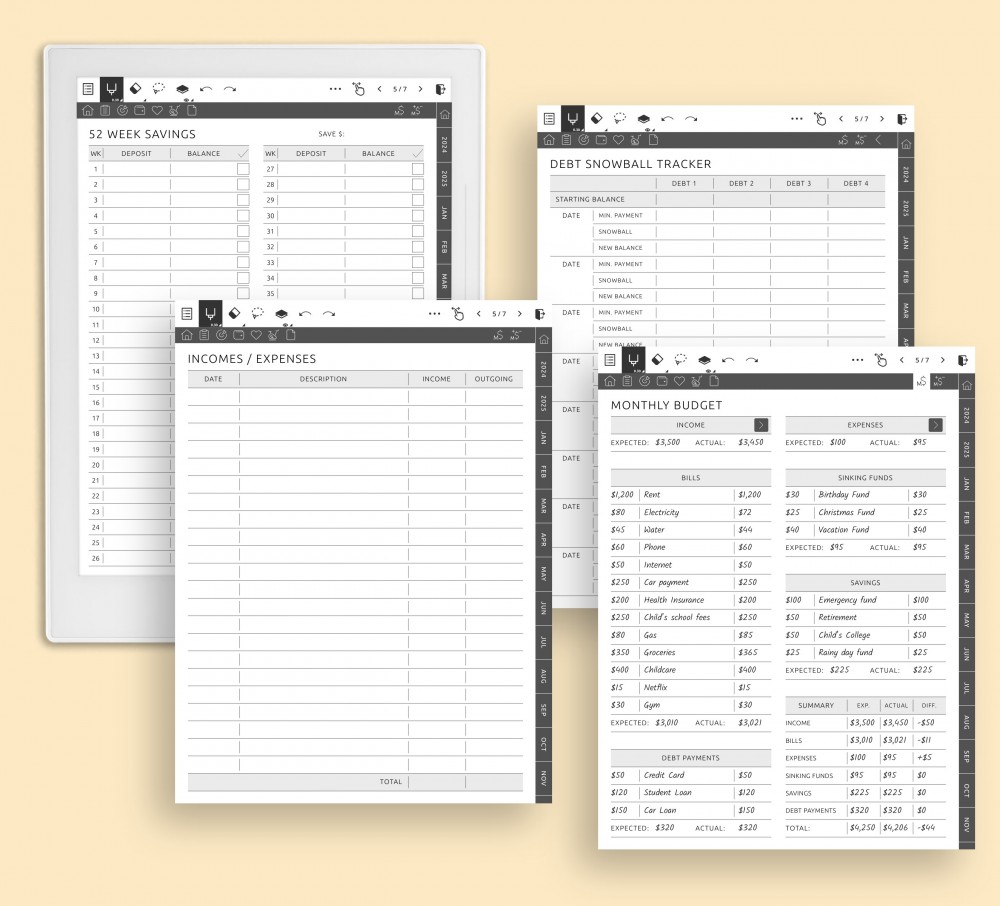 Take Control of Your Financial Wellness for Supernote Planner Take Control of Your Financial Wellness Template for Supernote