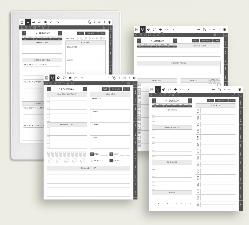 Enhance Your Daily Routine for Supernote Planner Enhance Your Daily Routine Template for Supernote