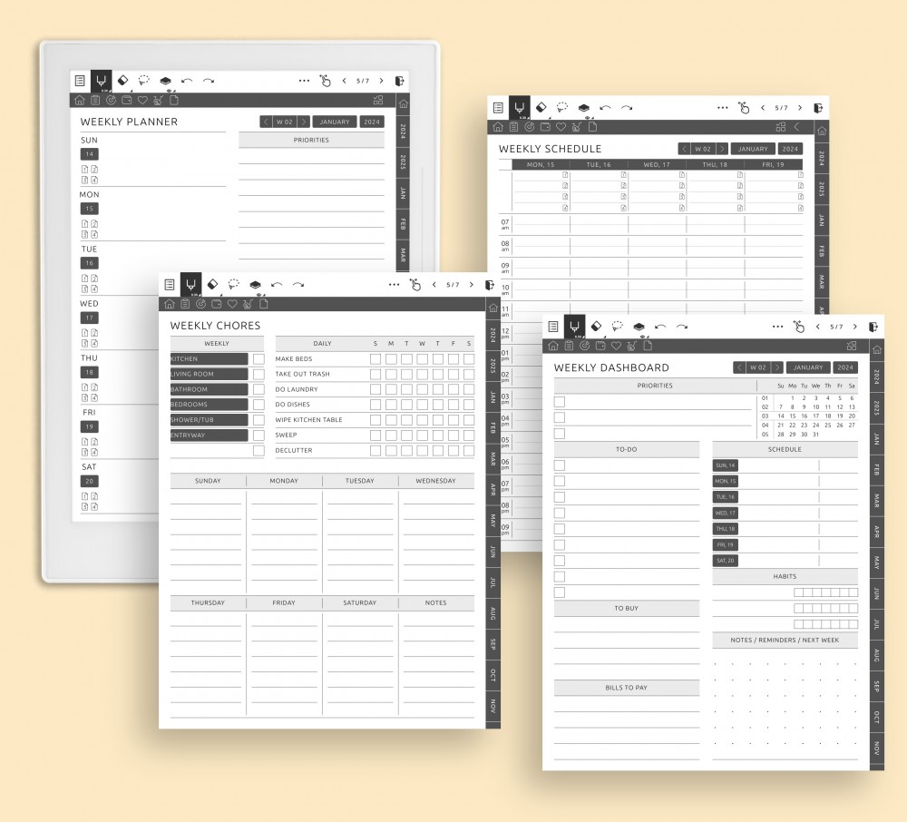 Customize Your Weekly Plan for Supernote Planner Customize Your Weekly Plan Template for Supernote