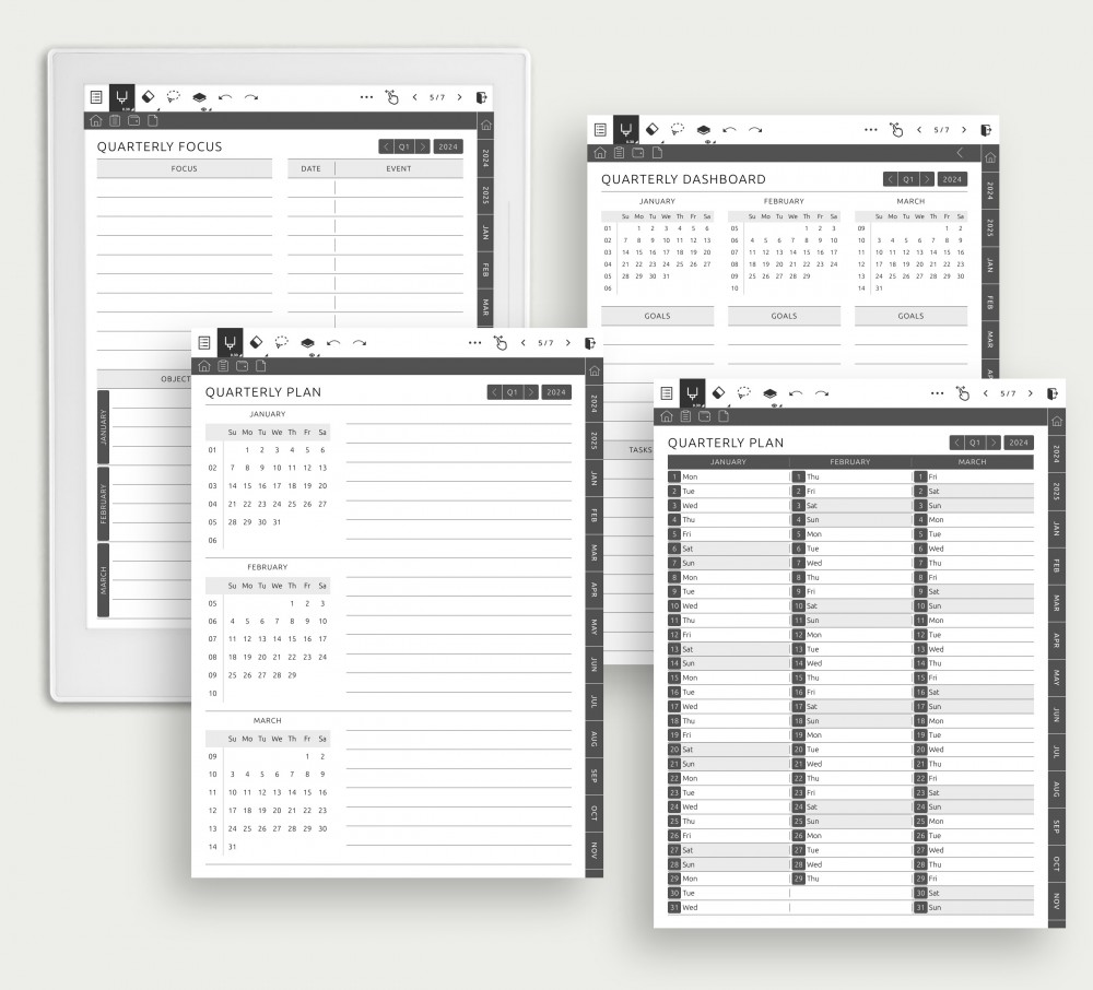 Advance Quarterly Planning for Supernote Planner Advance Quarterly Planning Template for Supernote