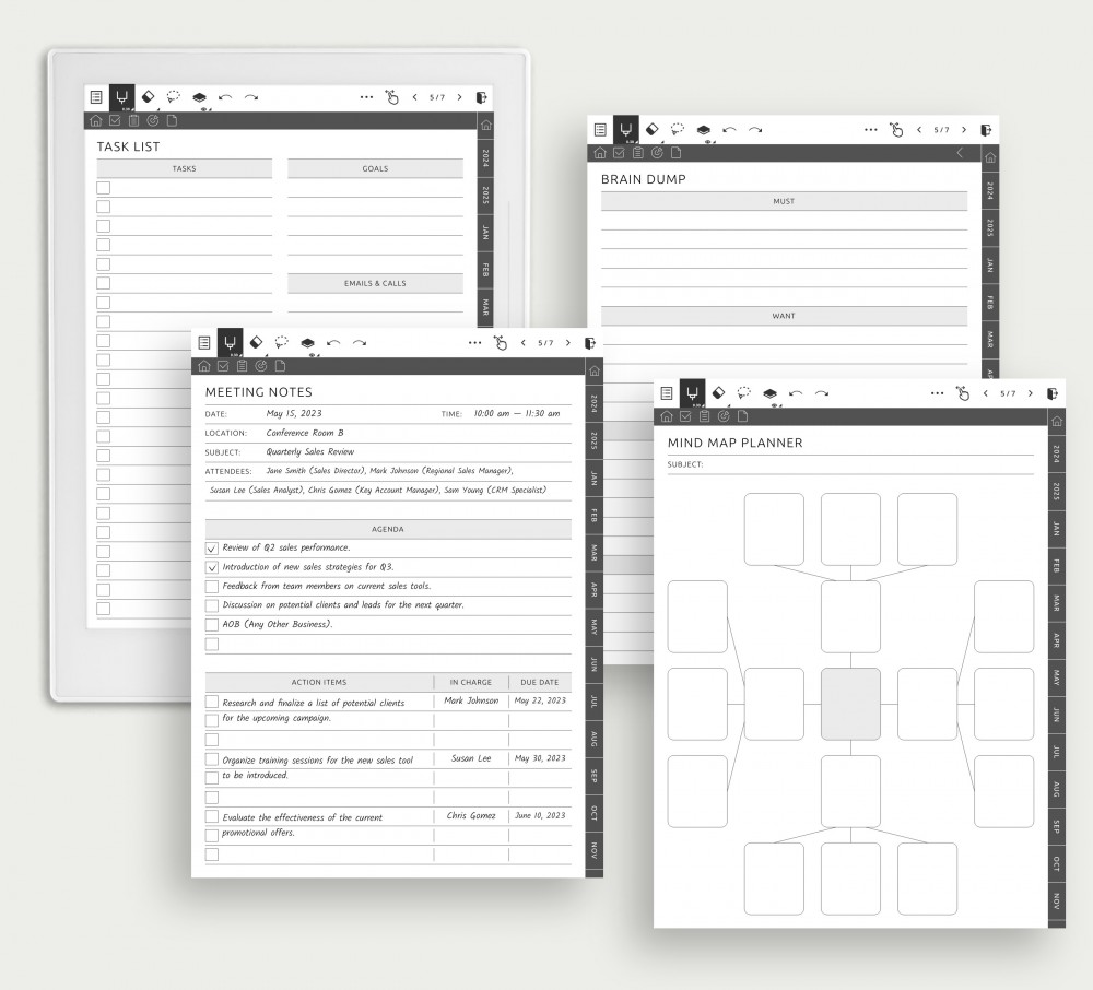 Customize Each Section Index and Subject Page Precisely for Supernote Planner Customize Each Section Index and Subject Page Precisely Template for Supernote