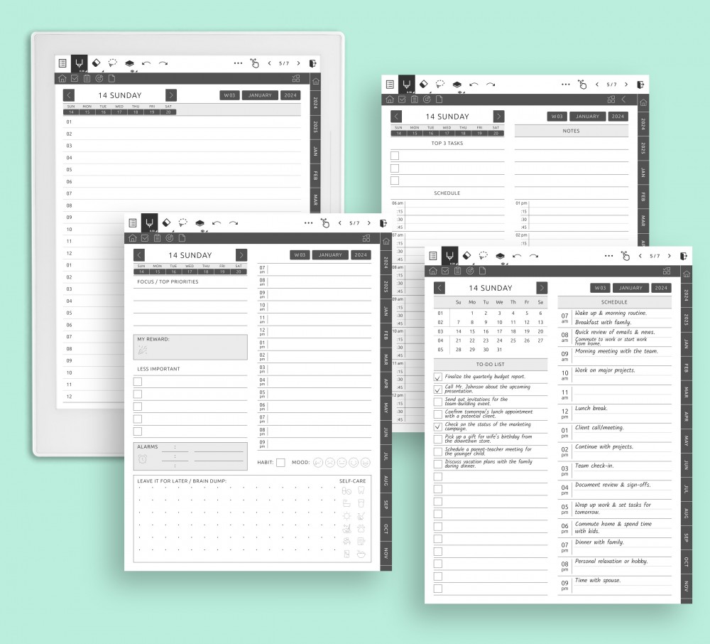 Enhance Your Daily Productivity for Supernote Planner Enhance Your Daily Productivity Template for Supernote