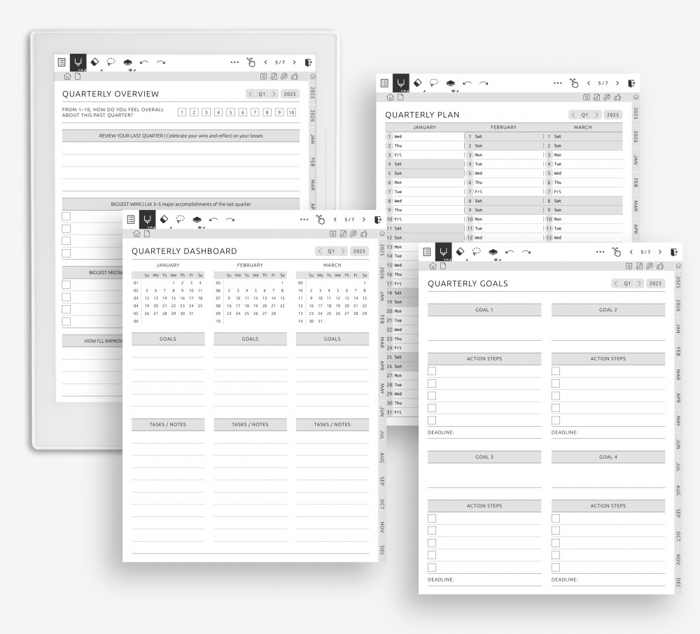 📘 Keep Your Progress Steady All Year for Supernote Planner 📘 Keep Your Progress Steady All Year Template for Supernote