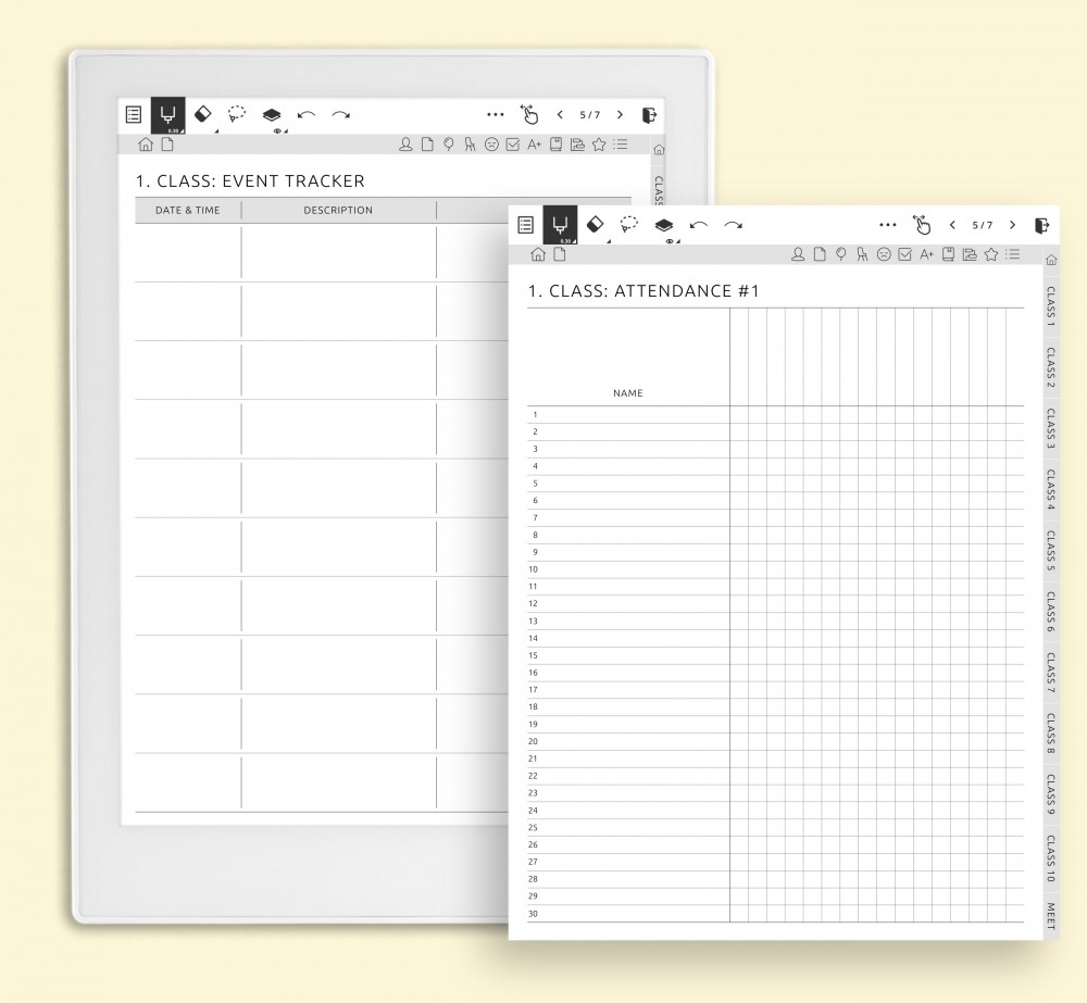 ✅ Track Attendance and Classroom Events for Supernote Planner ✅ Track Attendance and Classroom Events Template for Supernote