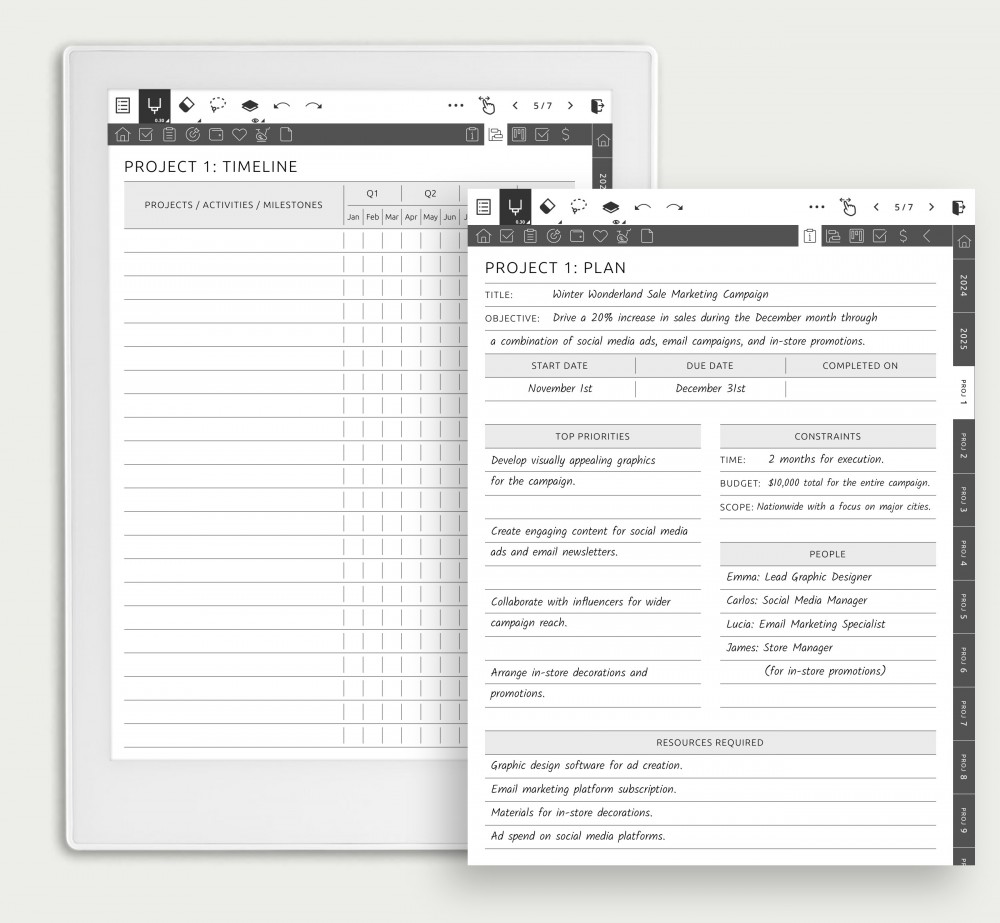 Maximize Your Productivity: Seamlessly Manage 10 Projects for Supernote Planner Maximize Your Productivity: Seamlessly Manage 10 Projects Template for Supernote