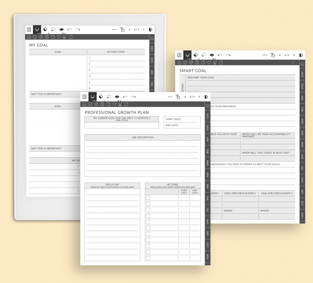 Unleash Your Potential: Conquer Your Goals with Our Empowering Planner for Supernote Planner Unleash Your Potential: Conquer Your Goals with Our Empowering Planner Template for Supernote