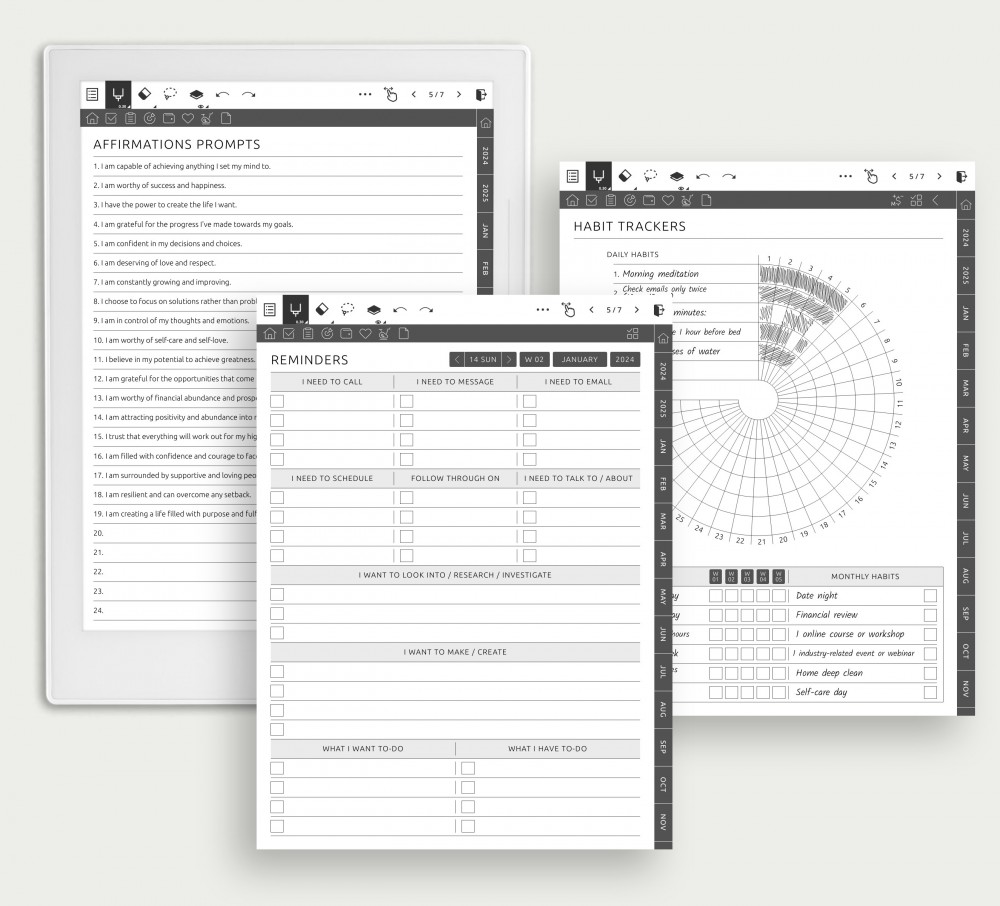 Supercharge Your Productivity with Smart Trackers and Reminders for Supernote Planner Supercharge Your Productivity with Smart Trackers and Reminders Template for Supernote