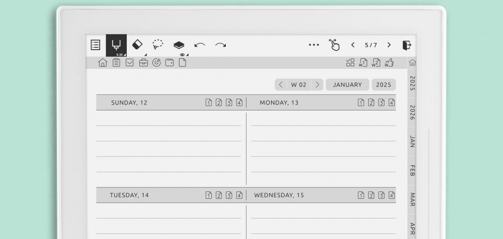 Supernote Weekly Planner