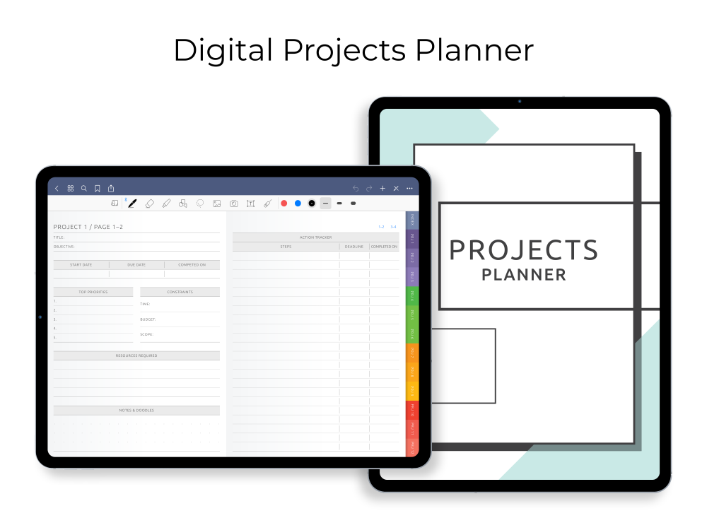 Digital Project Planner with Sections Digital Project Planner with Sections