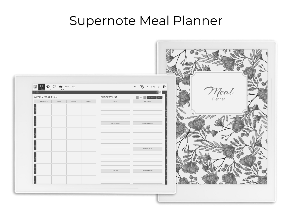 Supernote Meal Planner Supernote Meal Planner