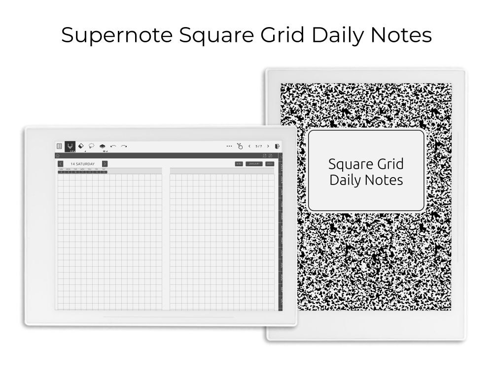 Supernote Square Grid Daily Notes Supernote Square Grid Daily Notes