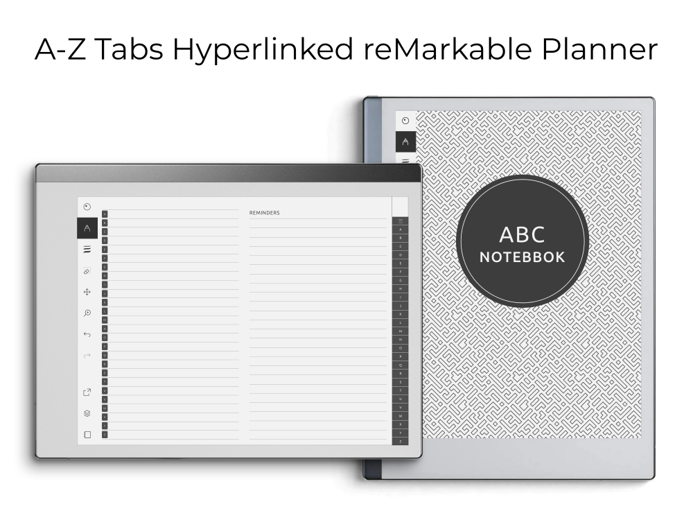 A-Z Tabs Hyperlinked reMarkable Planner A-Z Tabs Hyperlinked reMarkable Planner
