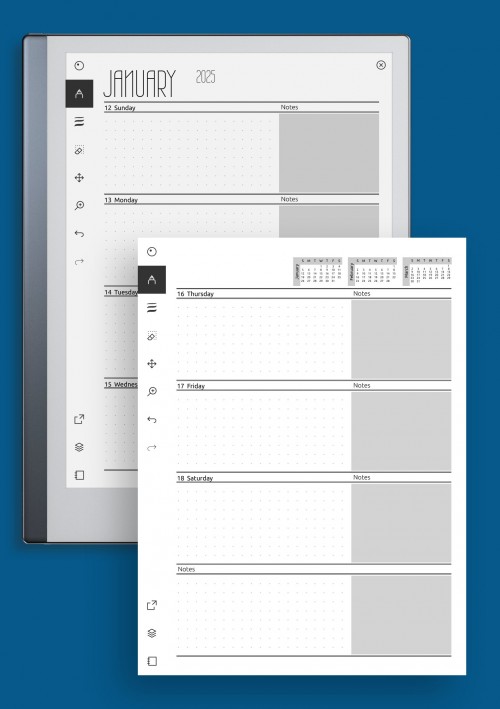 reMarkable Dotted Weekly Planner Template