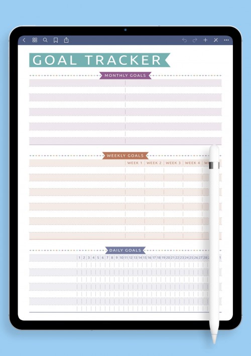 Notability Goal Tracker - Casual Style