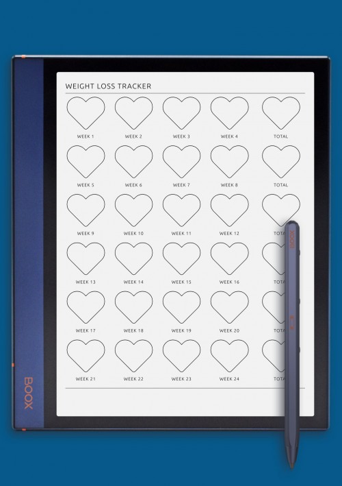 My Heartfelt Weight Loss Tracker template for BOOX Note
