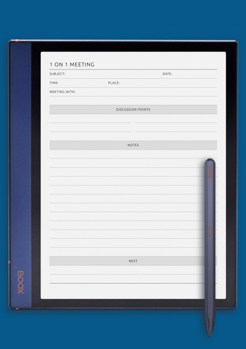 One-by-One Meeting Notes Template for BOOX Note