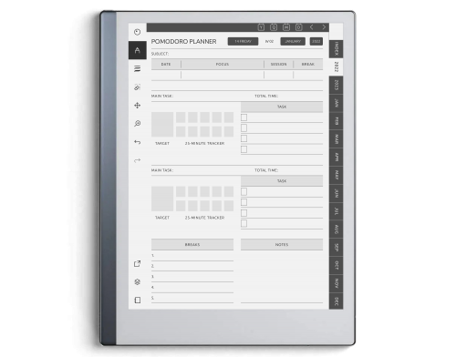 reMarkable Pomodoro Planner