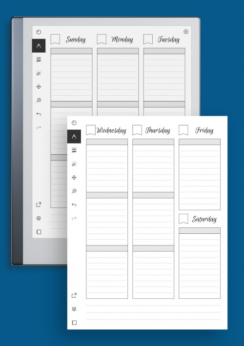 reMarkable Undated Weekly Schedule