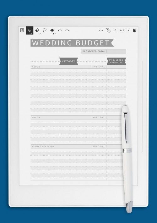 Wedding Budget - Casual for Supernote
