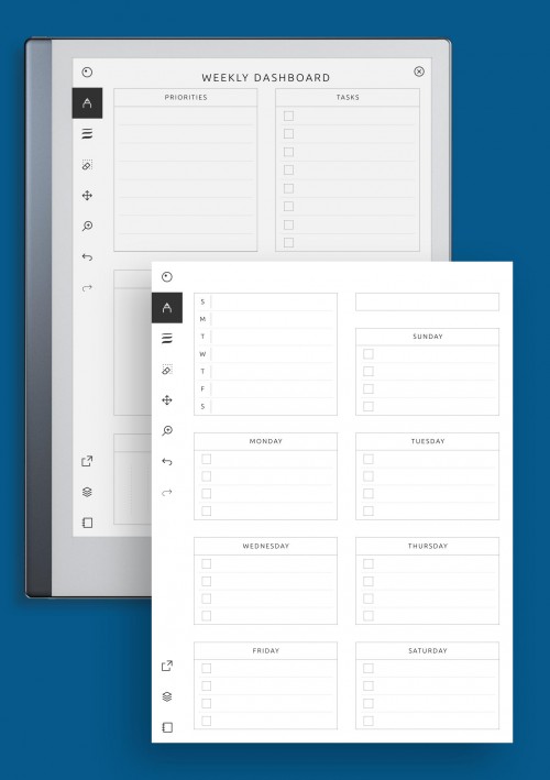 reMarkable Weekly Dashboard Template