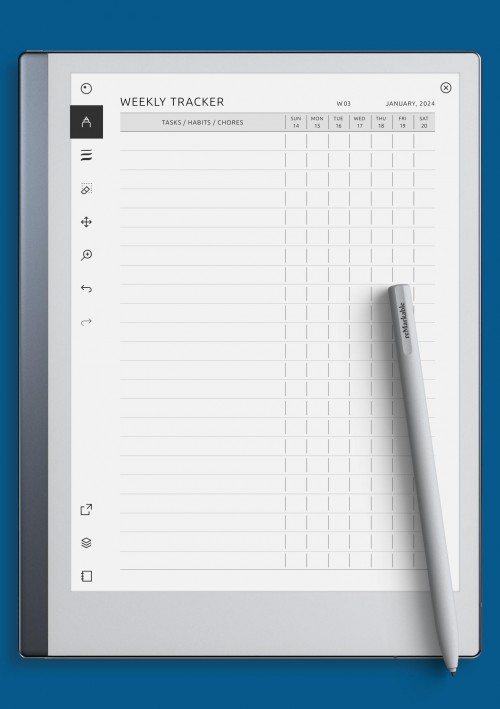reMarkable Weekly Tracker Template