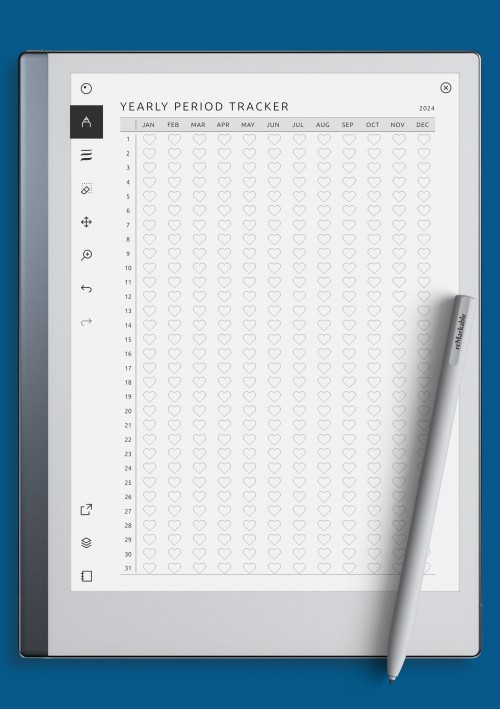 reMarkable Yearly Period Tracker